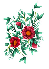 Flowers  print composition for postcards and invitations