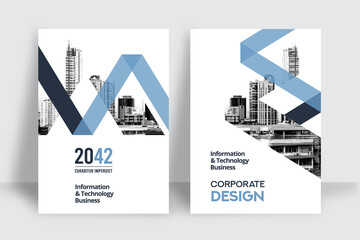 Fototapeta premium City Background Business Book Cover Design Template