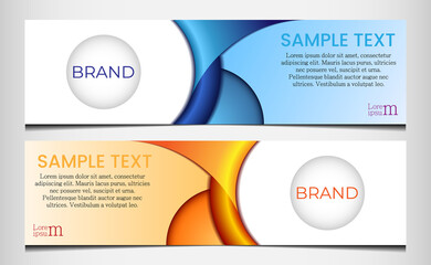 Sample banners for advertising. Vector illustration of a minimal set of geometric shapes for banner design.