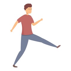 Furry boy icon cartoon vector. Violence school. Sad abuse