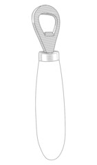 Bottle opener vector hand drawn sketch.