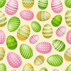 Easter pattern. Seamless pattern with the image of Easter eggs. festive pattern for print and gift wrapping Vector illustration