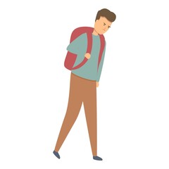 Sad school kid icon cartoon vector. Student violence. Abuse problem