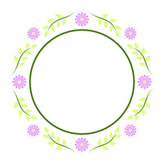 Photo frame with leaves and flowers