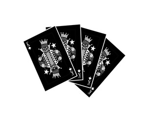 Playing cards with king skull, black and white colors, vector illustration.