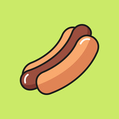 Hot dog. Vector image.