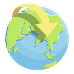 World tour icon cartoon vector. Internet business. Planet trip