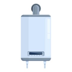 Home gas boiler icon cartoon vector. House heater. Water system