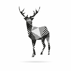 Deer abstract isolated on a white backgrounds, vector illustration