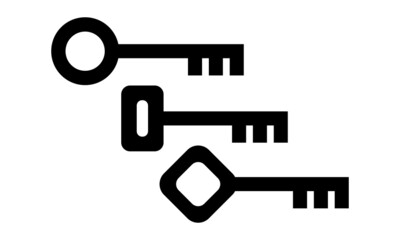 Key icon set, symbol Isolated. isolated vector simple illustration