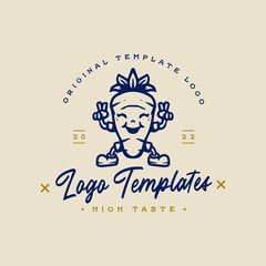 cute carrot vegetable character logo. cute carrot character template logo.