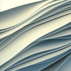 Smooth wavy flow of white fabric stripes in the wind. 3d rendering digital illustration