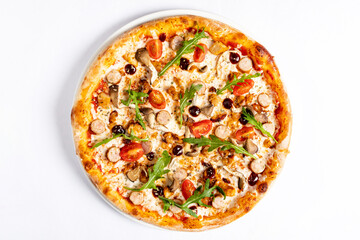 italian pizza on the white background