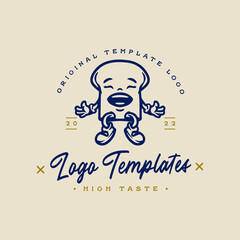 Cute toast character logo. character template logo.