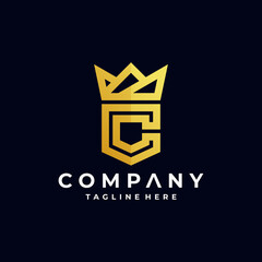 shield crown logo, c shield logo