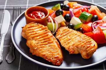 grilled chicken breast and vegetable country salad