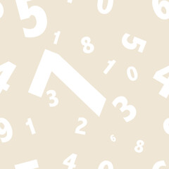 Vector seamless pattern for school with colours numbers