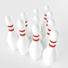 Bowling concept 3d render