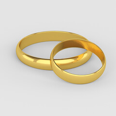 wedding rings 3d render