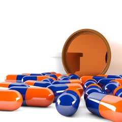 3d render of Vitamins tablet