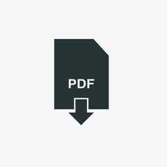 pdf download document file icon vector isolated