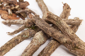 Fototapeta premium Valeriana Officinalis - Dried Valerian Stems Medicinal Plant
