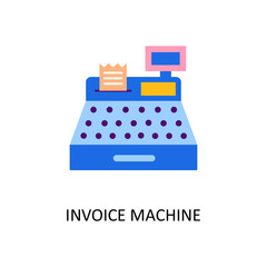 Invoice Machine Vector Flat Icon Design illustration. Banking and Payment Symbol on White background EPS 10 File