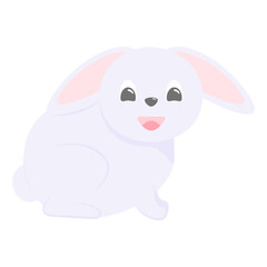 Funny rabbit Bunny cartoon vector illustration Design element Isolated on white background
