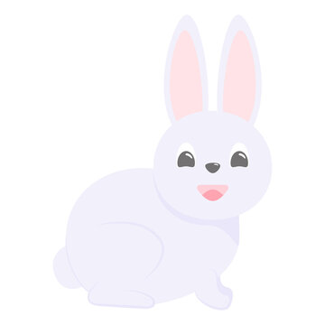 Rabbit Vector illustration Funny cartoon bunny Design element Isolated on white background