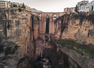 Ronda New Bridge Stone bridge over the river Tajo in Ronda, (Málaga) Andalusia, Spain