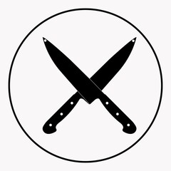 knife icon vector with black and white style. silhouette knife icon vector