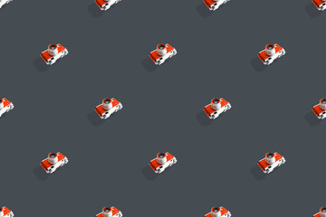 Seamless pattern from old cameras .Background on the theme of photography and photographic equipment. 