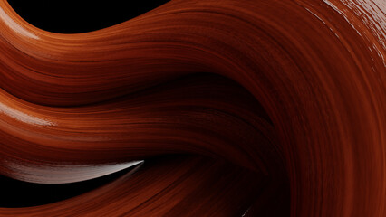 Abstract wooden curved object - background, 3d illustration (rendering)