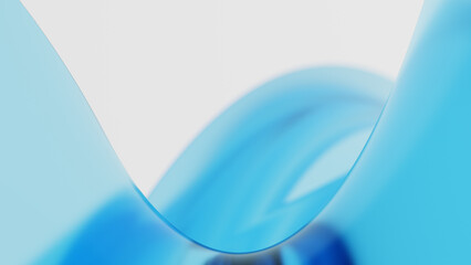 Abstract blue colorful background with distorted, curved geometry - 3d illustration (rendering)