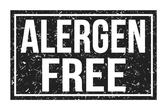 ALERGEN FREE, words on black rectangle stamp sign