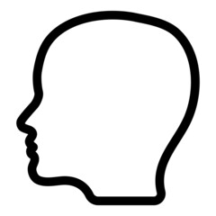 Human Head Flat Icon Isolated On White Background