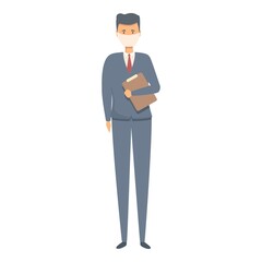 Inspector in medical mask icon cartoon vector. People business. Team safety