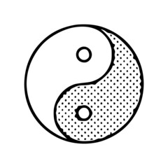 Yin Yang doodle icon isolated on white background