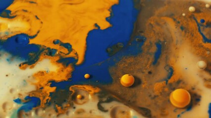 Artist's concept of dissolving and moving green and yellow flowers in milk - Powered by Adobe