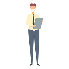 Professional man in mask icon cartoon vector. Business people. Face medical