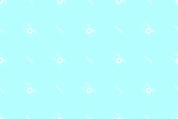 Seamless pattern from old drawn cameras. Background on the theme of photography and photographic equipment.