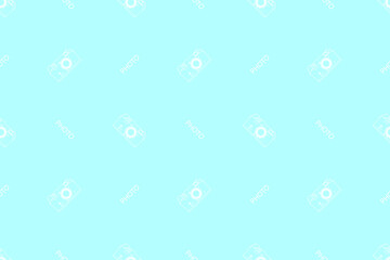 Seamless pattern from old drawn cameras. Background on the theme of photography and photographic equipment.