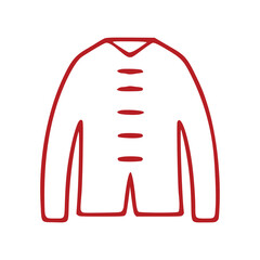 Jacket outline icon isolated on white background