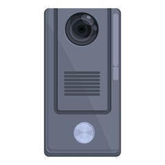 Doorbell intercom icon cartoon vector. Video system. Control entrance