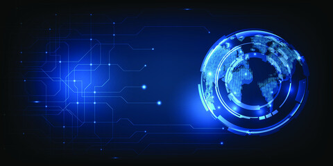 Vector illustrations of Futuristic blue abstract technology and digital future tech artwork.