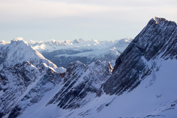 Fototapeta na wymiar European Alps from the top of Zugspitze - Germany's tallest mountain