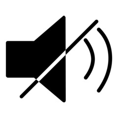 Sound Mute Button Flat Icon Isolated On White Background