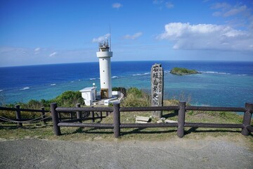 石垣島北端の海と灯台