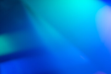 Blur neon rays. Color light overlay. Futuristic decoration filter. Defocused blue green soft glow...