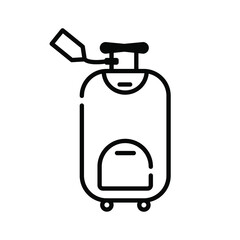 Travel suitcase icon. The vector illustration is made with one line. Suitable for the design of thematic articles, websites, social networks.